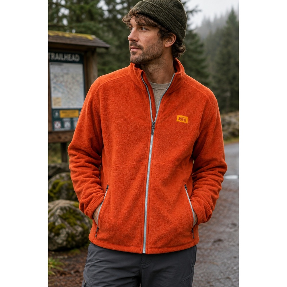 NWT REI Co-op Trailmade Fleece Jacket Papaya Orange Hiking Gorpcore XL